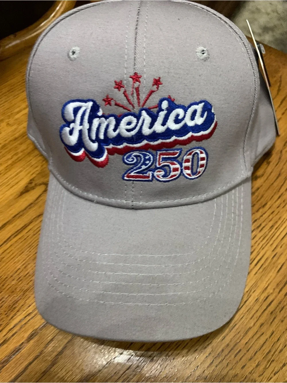 Gray 'America 250' Embroidered Baseball Cap